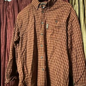 Columbia Men's Rust Striped Casual Shirt